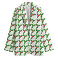 Christmas Holly Berry Pattern Print Women's Cotton Blazer