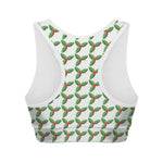 Christmas Holly Berry Pattern Print Women's Sports Bra