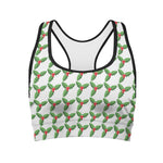 Christmas Holly Berry Pattern Print Women's Sports Bra