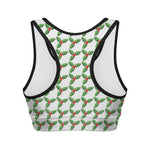 Christmas Holly Berry Pattern Print Women's Sports Bra