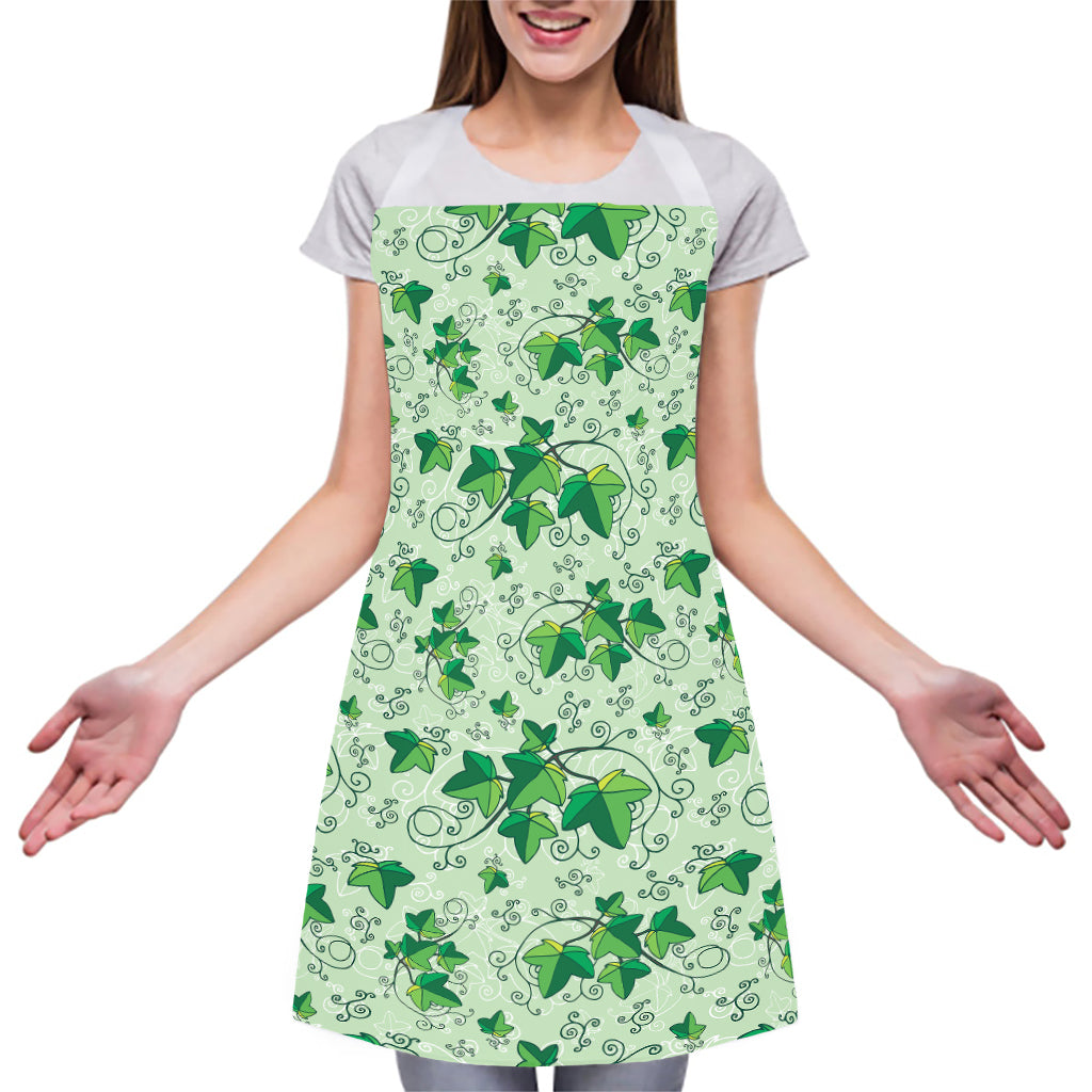 Christmas Ivy Leaf Pattern Print Adjustable Apron