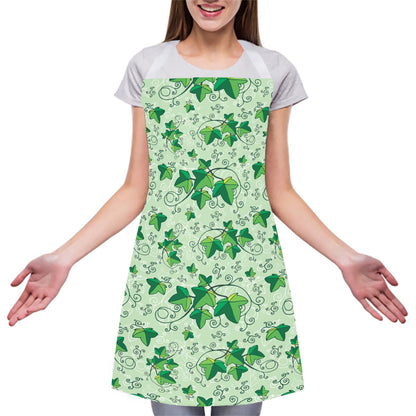 Christmas Ivy Leaf Pattern Print Adjustable Apron