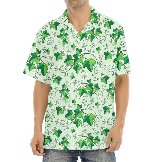 Christmas Ivy Leaf Pattern Print Aloha Shirt