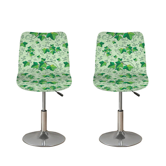 Christmas Ivy Leaf Pattern Print Bar Stool Covers