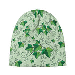 Christmas Ivy Leaf Pattern Print Beanie