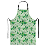 Christmas Ivy Leaf Pattern Print Bib Apron With Pocket