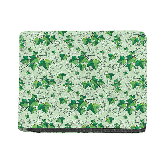 Christmas Ivy Leaf Pattern Print Bifold Wallet