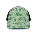 Christmas Ivy Leaf Pattern Print Black Mesh Trucker Hat