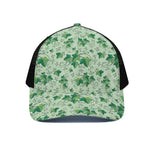 Christmas Ivy Leaf Pattern Print Black Mesh Trucker Cap