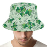 Christmas Ivy Leaf Pattern Print Bucket Hat