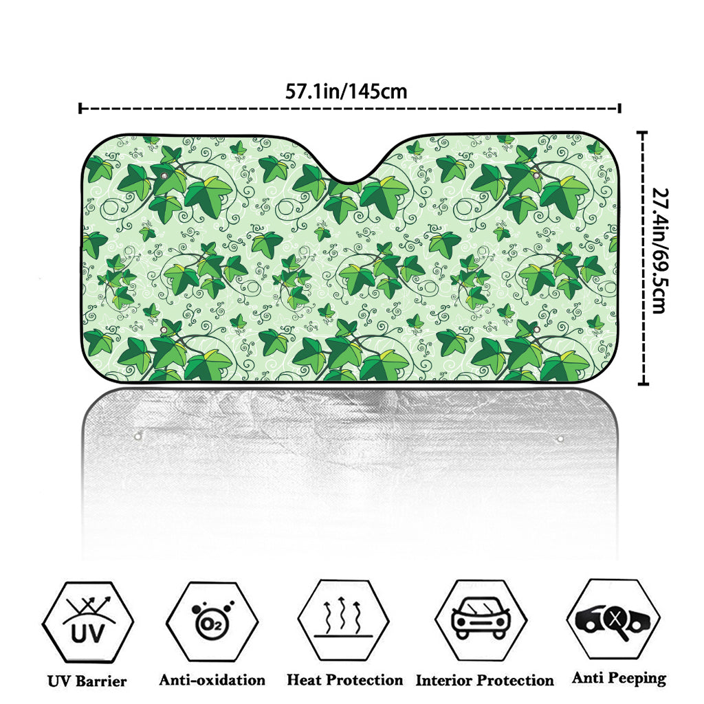 Christmas Ivy Leaf Pattern Print Car Windshield Sun Shade