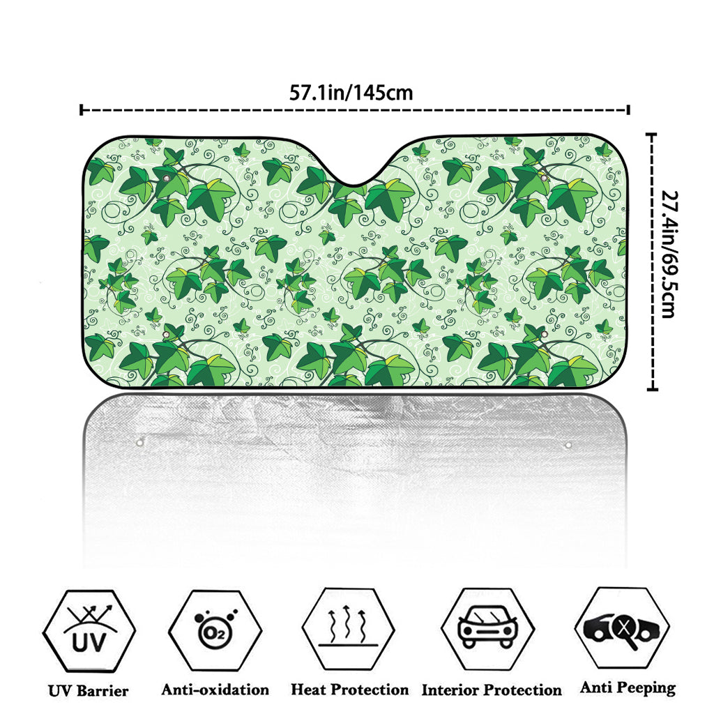 Christmas Ivy Leaf Pattern Print Car Windshield Sun Shade