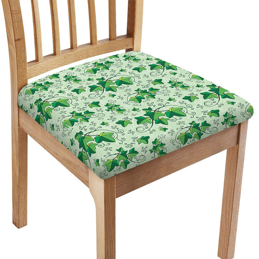 Christmas Ivy Leaf Pattern Print Chair Cushion Cover