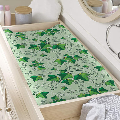 Christmas Ivy Leaf Pattern Print Changing Pad Cover
