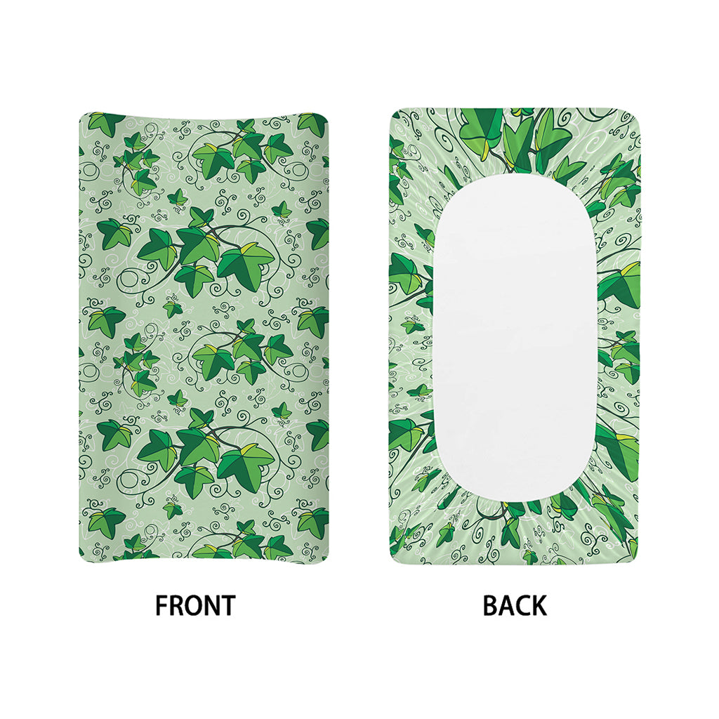 Christmas Ivy Leaf Pattern Print Changing Pad Cover
