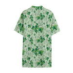 Christmas Ivy Leaf Pattern Print Cotton Hawaiian Shirt