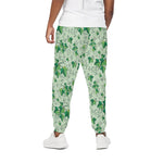 Christmas Ivy Leaf Pattern Print Cotton Pants