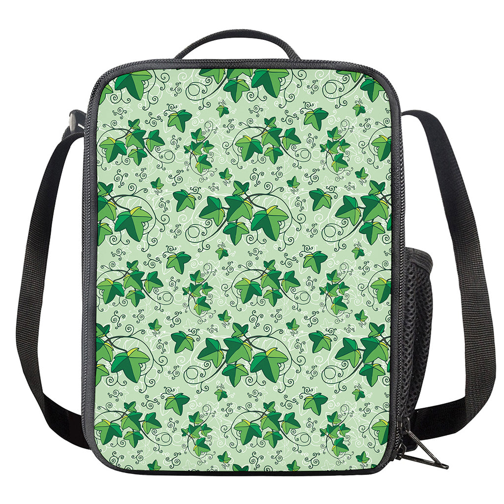 Christmas Ivy Leaf Pattern Print Crossbody Lunch Bag