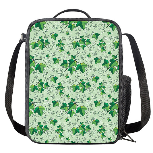 Christmas Ivy Leaf Pattern Print Crossbody Lunch Bag