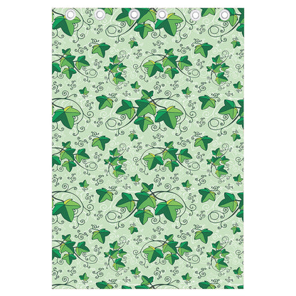 Christmas Ivy Leaf Pattern Print Curtain