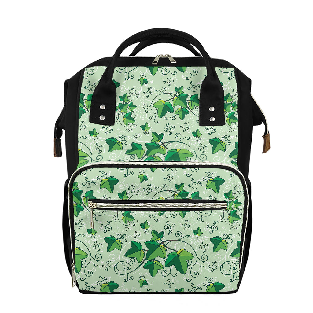 Christmas Ivy Leaf Pattern Print Diaper Bag