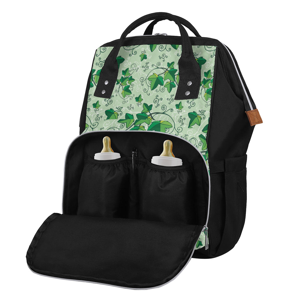 Christmas Ivy Leaf Pattern Print Diaper Bag