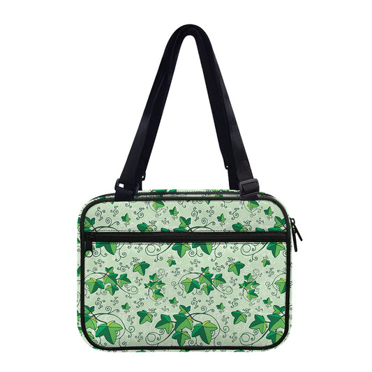 Christmas Ivy Leaf Pattern Print Double Strap Bible Bag