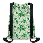 Christmas Ivy Leaf Pattern Print Drawstring Backpack