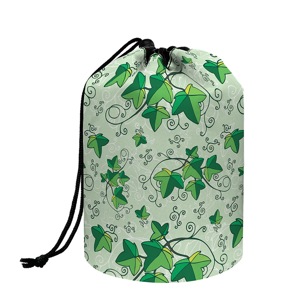 Christmas Ivy Leaf Pattern Print Drawstring Makeup Bag