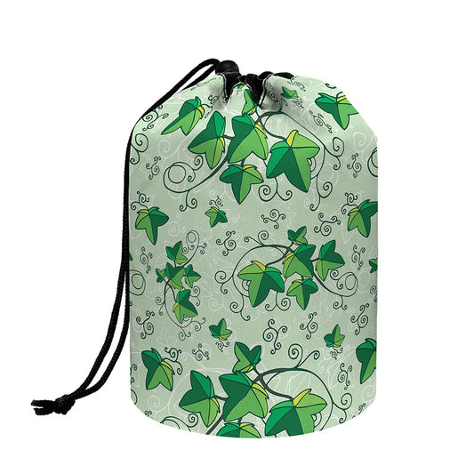 Christmas Ivy Leaf Pattern Print Drawstring Makeup Bag