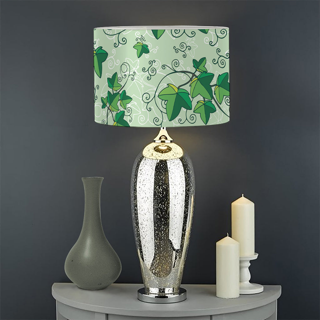 Christmas Ivy Leaf Pattern Print Drum Lamp Shade