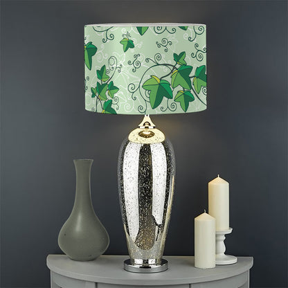 Christmas Ivy Leaf Pattern Print Drum Lamp Shade