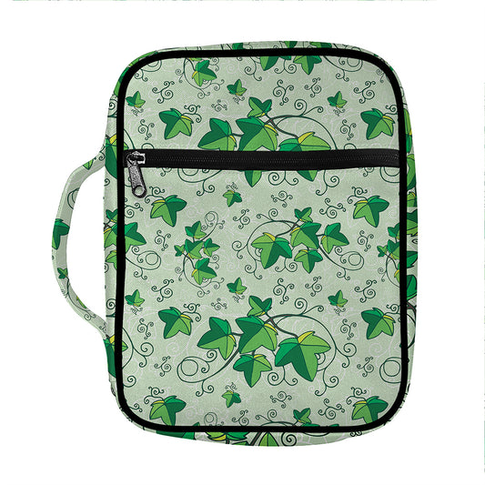 Christmas Ivy Leaf Pattern Print Front Pocket Bible Bag