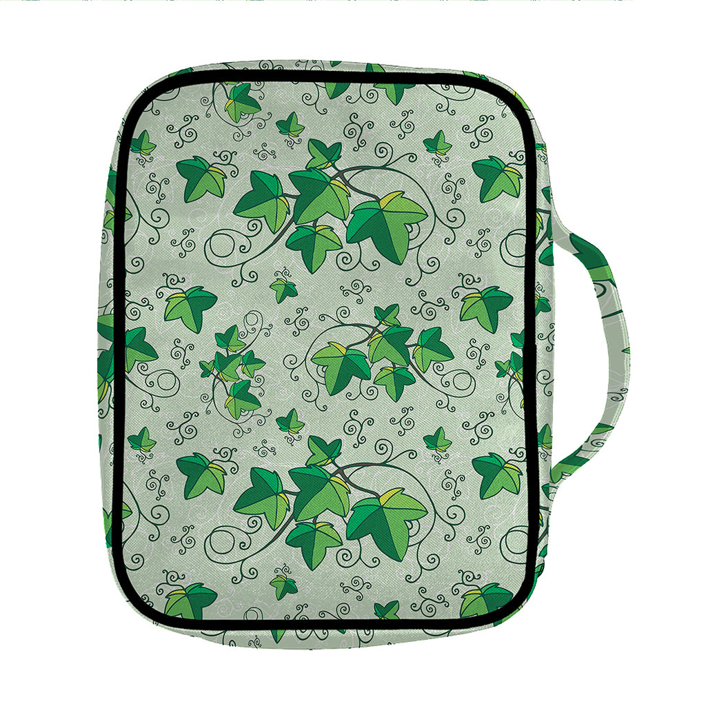 Christmas Ivy Leaf Pattern Print Front Pocket Bible Bag