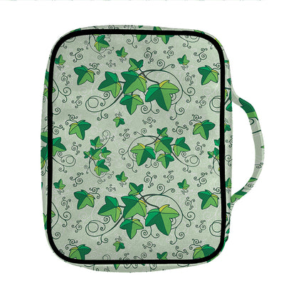 Christmas Ivy Leaf Pattern Print Front Pocket Bible Bag