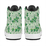 Christmas Ivy Leaf Pattern Print High Top Leather Sneakers