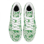 Christmas Ivy Leaf Pattern Print High Top Leather Sneakers