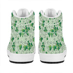 Christmas Ivy Leaf Pattern Print High Top Leather Sneakers