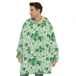 Christmas Ivy Leaf Pattern Print Hoodie Blanket