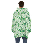 Christmas Ivy Leaf Pattern Print Hoodie Blanket