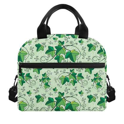 Christmas Ivy Leaf Pattern Print Insulated Lunch Bag