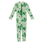 Christmas Ivy Leaf Pattern Print Jumpsuit