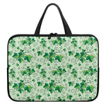 Christmas Ivy Leaf Pattern Print Laptop Sleeve With Handle