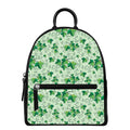 Christmas Ivy Leaf Pattern Print Leather Backpack