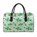 Christmas Ivy Leaf Pattern Print Leather Duffel Bag