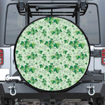 Christmas Ivy Leaf Pattern Print Leather Spare Tire Cover