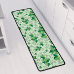 Christmas Ivy Leaf Pattern Print Long Kitchen Mat