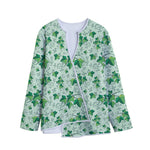 Christmas Ivy Leaf Pattern Print Long Sleeve Short Coat