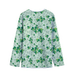 Christmas Ivy Leaf Pattern Print Long Sleeve Short Coat