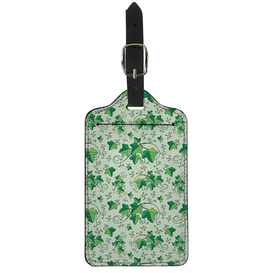 Christmas Ivy Leaf Pattern Print Luggage Tag